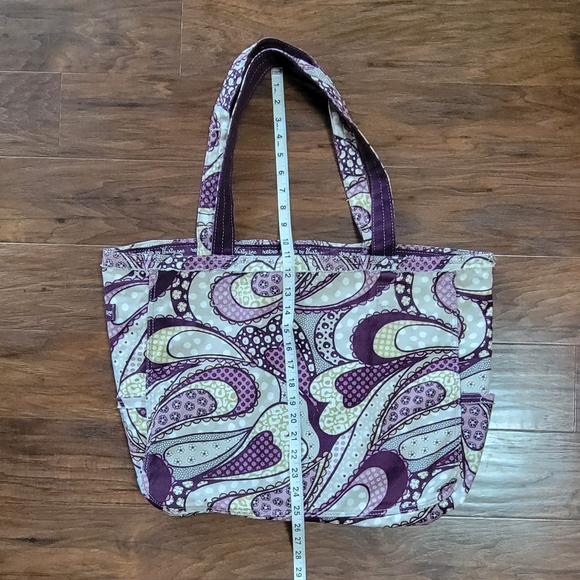 Thirty One Retro Metro Paisley Purple Canvas Tote Bag - Picture 8 of 11